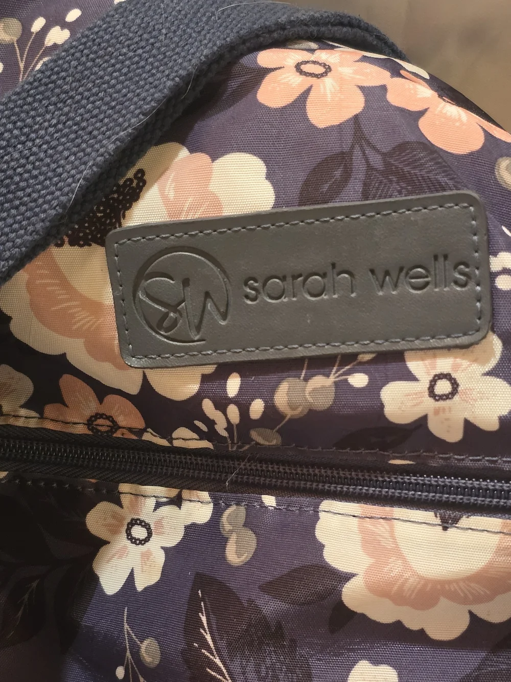 Sarah Wells Breast Pump Bag - Navy with Blush Flowers 